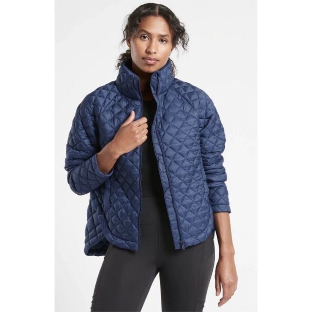 Athleta Whisper Featherless Jacket Navy Blue